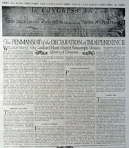 The Penmanship of the Declaration of Independence,1916 B&W Illustration 10"x ... - $17.89