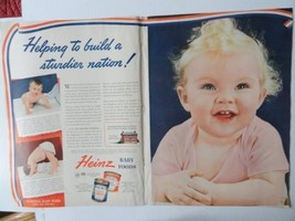 Heinz Baby Food, 40&#39;s Print Ad. 2 full page centerfold, Color Illustration, [... - £13.99 GBP