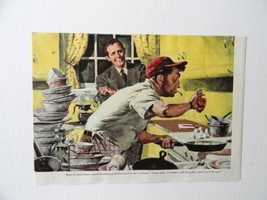 Al Schmidt,50&#39;s Color Illustration, painting,print art (man cooking eggs) 195... - £14.03 GBP