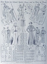 1935 Fashions Page, 30&#39;s Full Page B&amp;W Illustration,print art, (November) Ori... - £13.46 GBP