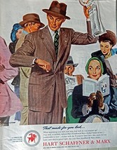 Hart Schaffner &amp; Marx Clothes, 40&#39;s Print ad. full page Color Illustration (p... - £13.97 GBP