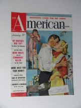 the American Magazine, 1952 (cover only) cover art man kissing wife, kids wat... - $17.89