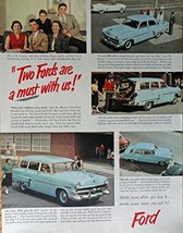 1953 Ford Cars, 50&#39;s Print ad. Full Page Color Illustration (&quot;two fords ... - £14.03 GBP