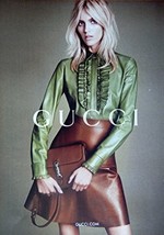 Gucci, Print ad. Full Page Color Illustration (woman in leather) Original Vin... - £14.30 GBP