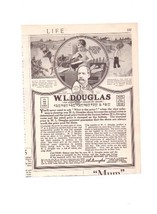 W.L. Douglas Shoes, 1918 Print Ad. B&amp;W Illustration (boy driving cows with st... - £14.14 GBP