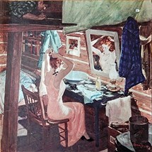 Edwin Dawes, 40&#39;s Color Illustration, painting, print art (man watching woman... - £14.07 GBP