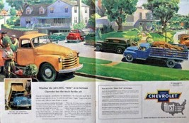 1952 Ford Trucks, Painting of neighborhood scene[Aelck]Print advertismen... - $17.89