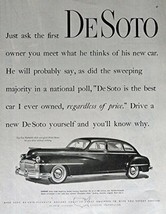 DeSoto Car, 40&#39;s Print ad. Full Page B&amp;W Illustration (tip-toe Hydraulic Shif... - £13.97 GBP