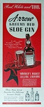 Arrow Kreemy Hed Sloe Gin, 40&#39;s Print Ad. Color Illustration (Judge Arrow wit... - £14.30 GBP
