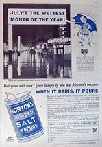 Morton&#39;s Iodized Salt, 1930&#39;s Print ad. Full Page Color Illustration (ne... - $17.89