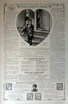 Children's Page, February 13,1913 #89 The Youth's Companion 10 1/2" x 16" B&W... - $17.89