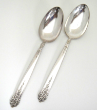 Vintage King Edward Moss Rose Tablespoon Serving Spoon Lot of 2 Silverpl... - £9.61 GBP