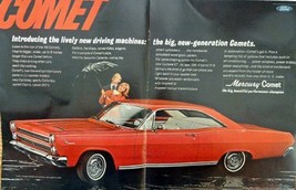 1966 Mercury Comet, Two Page centerfold Color Illustration, 20 3/4" x 13 1/2"... - £14.06 GBP