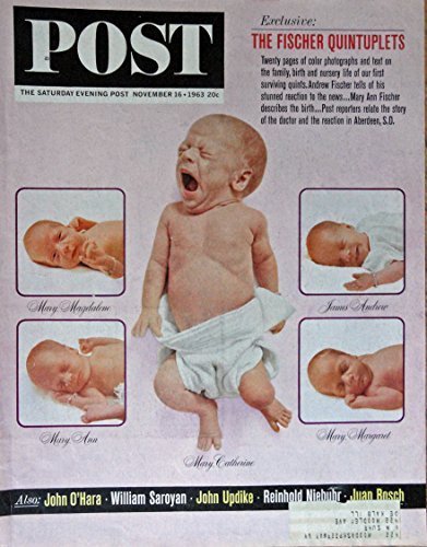 the Fischer Quintuplets, 60's Magazine Cover art, Color Illustration (baby Qu... - $17.89