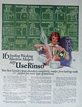 Rinso Laundry Soap, 20&#39;s Print Ad. Full Page Color Illustration (16 leading w... - £13.97 GBP