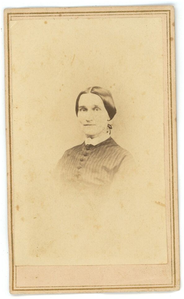 Primary image for Antique CDV Circa 1860'S Lovely Older Woman Wearing Buttoned Victorian Era Dress