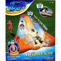 H2OGO 18ft Triple Water Slip N and Slide Kids Pool Toys Outdoor Summer NEW - £17.38 GBP