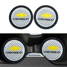 Brand New 2PCS Chevrolet Real Carbon Fiber Car Cup Holder Pad Water Cup Slot Non - £11.79 GBP