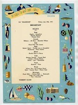 2 Holland American Lines Tourist Class Breakfast Menus SS Maasdam July 1955 - £15.16 GBP