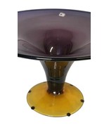 Blenko Purple Glass Large Bowl 8”x13” Inverted Cone Shape Footed  - £97.77 GBP