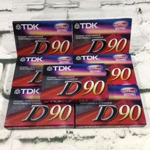 TDK D90 Blank Cassette Tapes Lot Of 7 High Output New Sealed  - £11.67 GBP