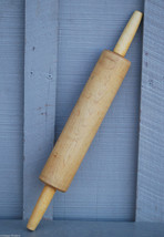 Old Vintage Utensil Wooden Rolling Pin Turned Handles Kitchen Tool Decor  a - $24.74