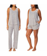Betsey Johnson 3 Pc Lounge Pajama Set Gray/Pink Hearts Women&#39;s Sz S-L NWT - $24.92