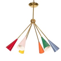 Multicolored Downward Ceiling Pendant Italian Style 6 Arms Sputnik Light Fixture - £176.15 GBP