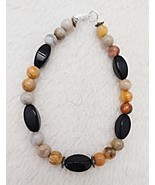 plus size 8&quot; bracelet with black onyx and agate  - €6,81 EUR