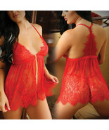 Fantasy Lingerie Vixen Late Night Serenade Babydoll &amp; G-String-Red O/S-B... - €27,05 EUR