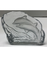 Two Dolphins Emerging from the Ocean Crystal Marine Life Scene Figure - $188.16 MXN