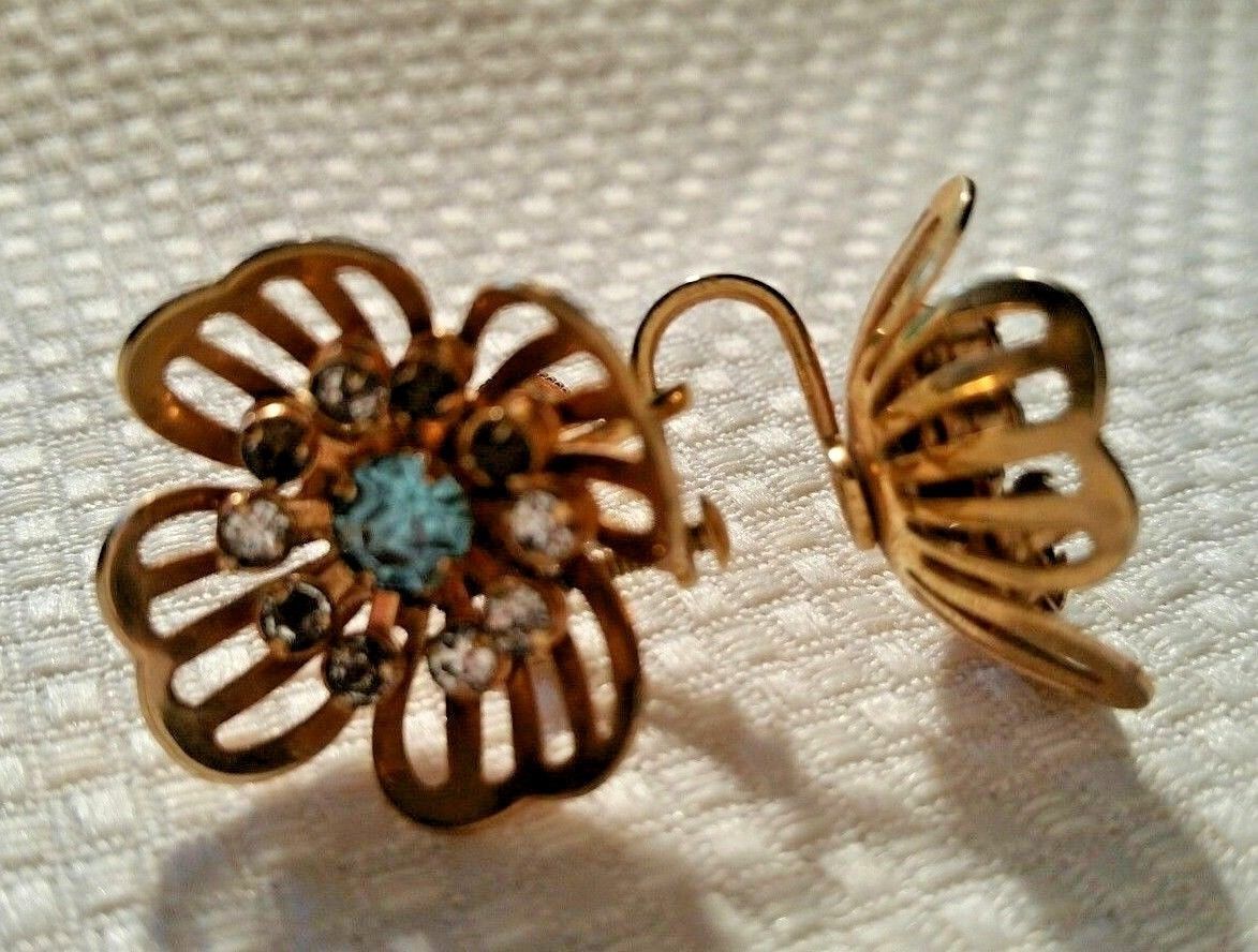 Vintage Mid Century Signed Bugbee and Niles B.N. Gold Tone Screw Back Earrings Item image 7
