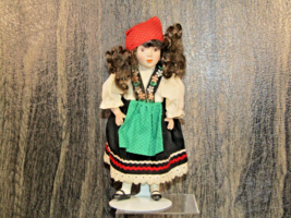 Vintage Danbury Mint Dolls of The World Italy's Luisa Porcelain 9" Collectible - $13.85