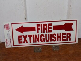 Vintage 10” x 4” Fire Extinguisher Glow in the Dark Self Stick Sign, NOS - $276.80 MXN