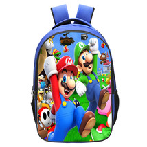 WM Super Mario Backpack  Daypack Schoolbag Bookbag Blue Type Brothers - £18.87 GBP