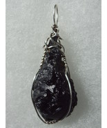 .925 SS Wire Wrapped Tektite Pendant by Jemel - £60.75 GBP