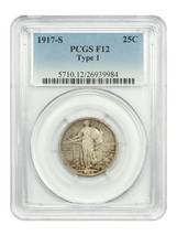 1917-S 25C PCGS F12 (Type 1) - £101.46 GBP