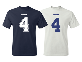 Dallas Cowboys Style T-Shirt/Jersey Dak Prescott Home Away All Sizes Sz S-XXL - $25.99+