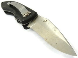 Frost Cutlery Pocket Knife Stainless Steel Folding Black Handle - $8.90