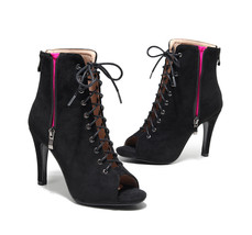 Women Boots New Women Salsa Party Latin Dance Shoes Big Small High Heels Lace-up - £64.50 GBP