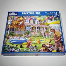 White Mountain Backyard BBQ Jigsaw Puzzle 1000 Piece #1554 24x30 USA Complete - £10.43 GBP