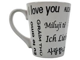 Gibson Everyday China Black White 10 oz Mug - I Love You in Multiple Lan... - $13.14