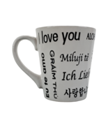 Gibson Everyday China Black White 10 oz Mug - I Love You in Multiple Lan... - £10.40 GBP