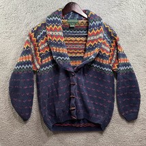 Vintage Bushwacker Ugly Christmas Sweater Cardigan Sz M Toggle Buttons - £16.87 GBP