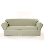 All Cotton Brushed Twill 2-piece Round arm Loveseat Slipcover Cover Soli... - $122.10 CAD
