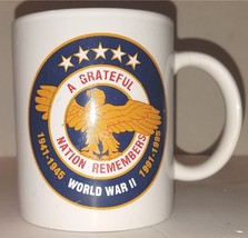 Ceramic coffee mug: &quot;Ruptured Duck&quot; Discharge logo pin WWII Westwood 1993 - £11.92 GBP