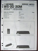 Boss WS-20 WS-20M Wireless System Original Service Notes, Schematics, Parts List - £23.18 GBP