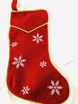 gold chord and snowflake Design Christmas Holiday Stocking  - £9.75 GBP