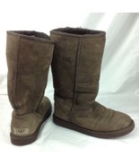 UGG Genuine Leather Classic Tall Womens 7 W7 Brown Sheepskin Boots 5815 ... - £26.50 GBP