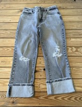 Good American Women’s Straight Leg Distressed Jeans size 6 Black BE - $39.50